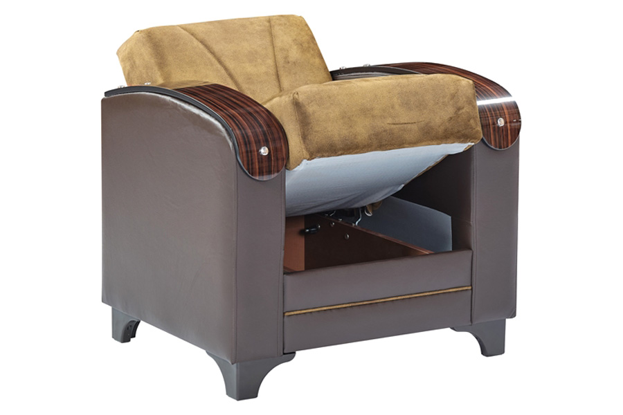 Furnia™ Senem Armchair - Brown, Fabric