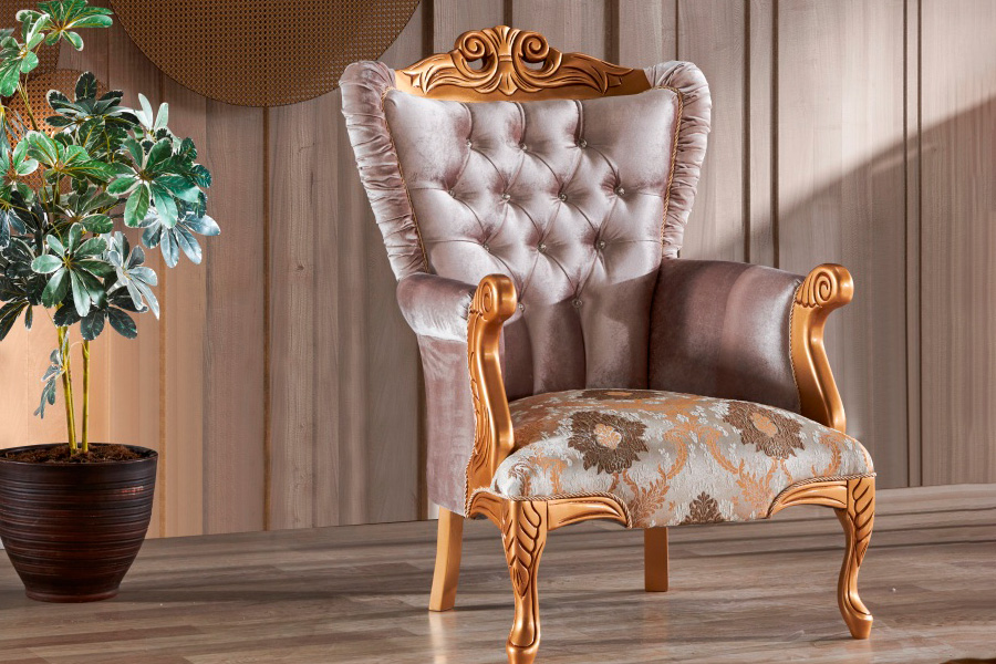 Furnia™ Sultan Armchair - Beige, Fabric