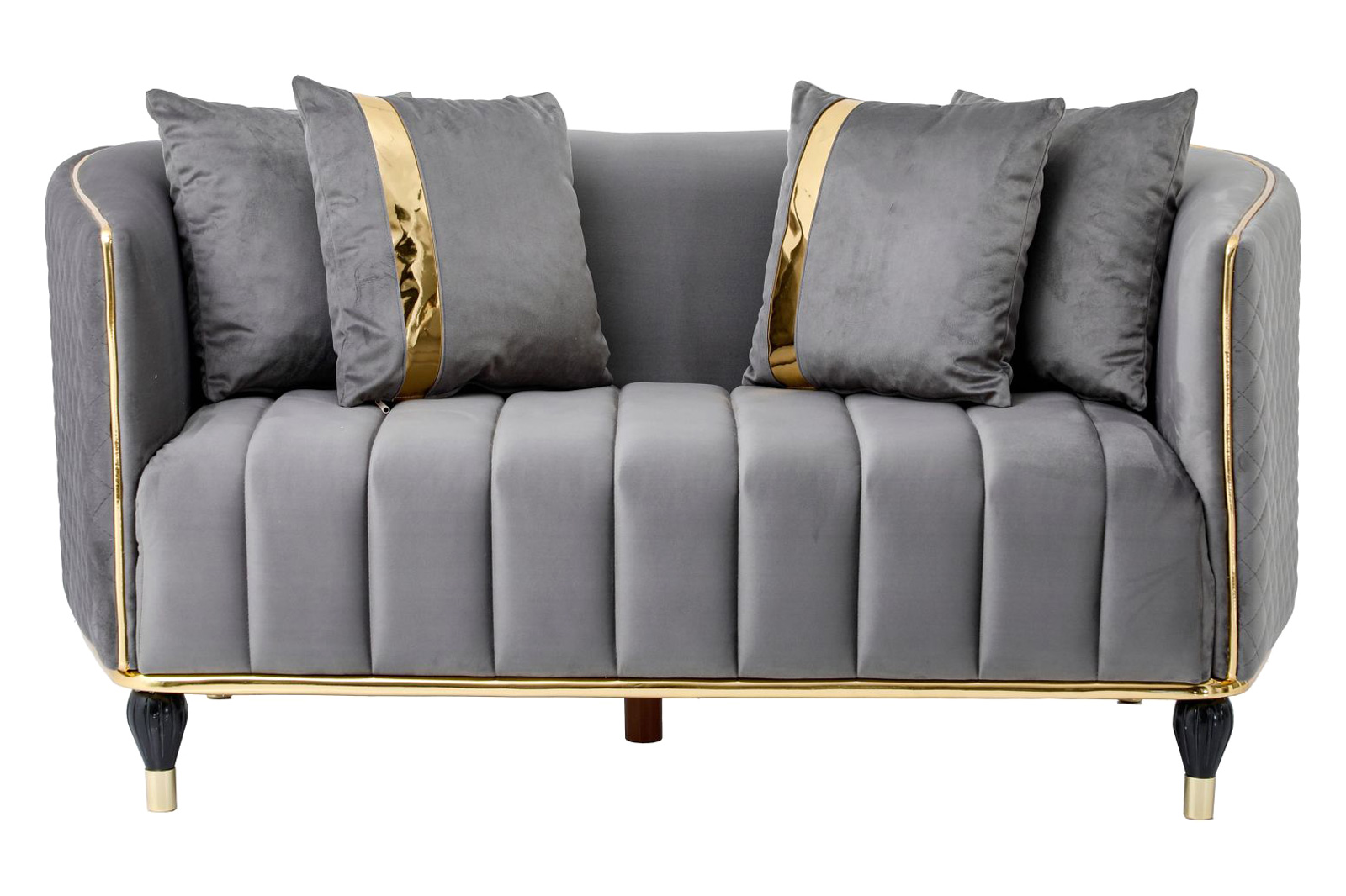 Furnia Toronto Stationary Loveseat - Gray, Fabric