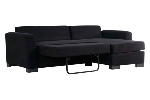 Furnia - Veneto Modular Right Facing Sectional in Black, Fabric