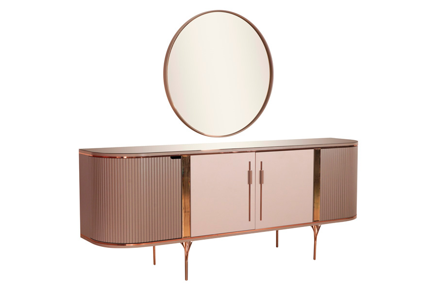 Furnia - Pandora Console with Mirror in Gray