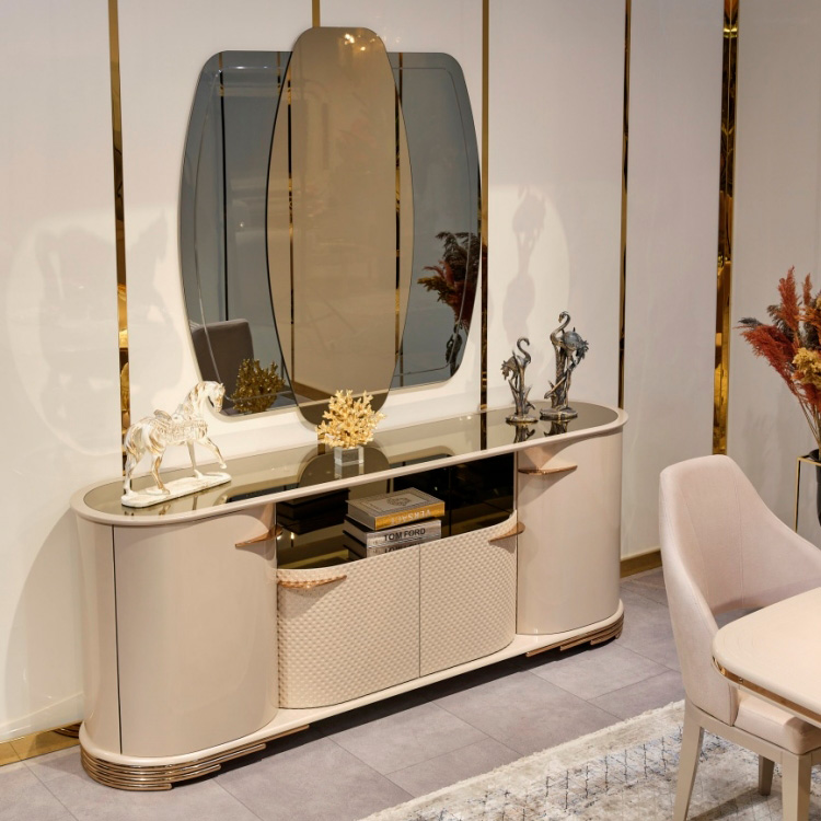 Furnia - Paris Console with Mirror in Cream