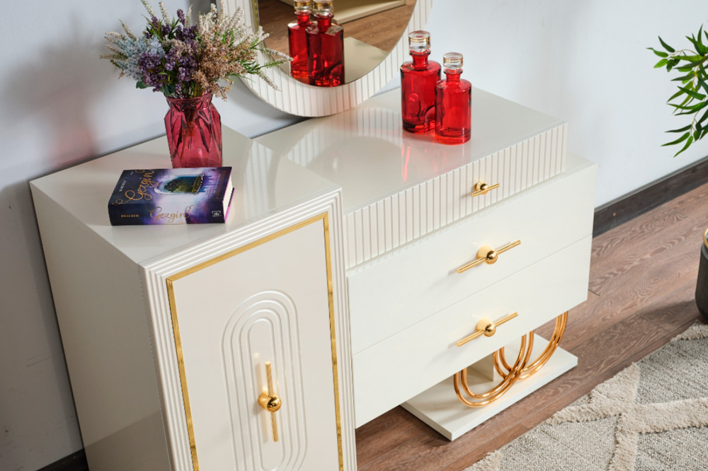 Furnia - Marsel Dresser with Mirror in Cream