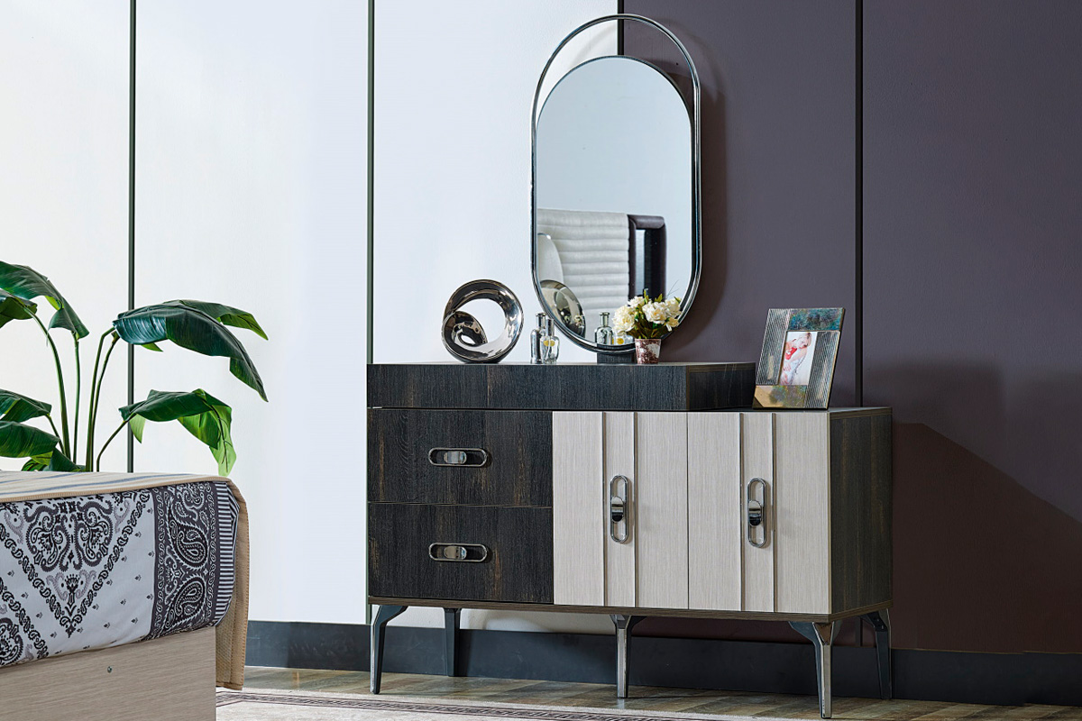 Furnia - Nero Dresser with Mirror