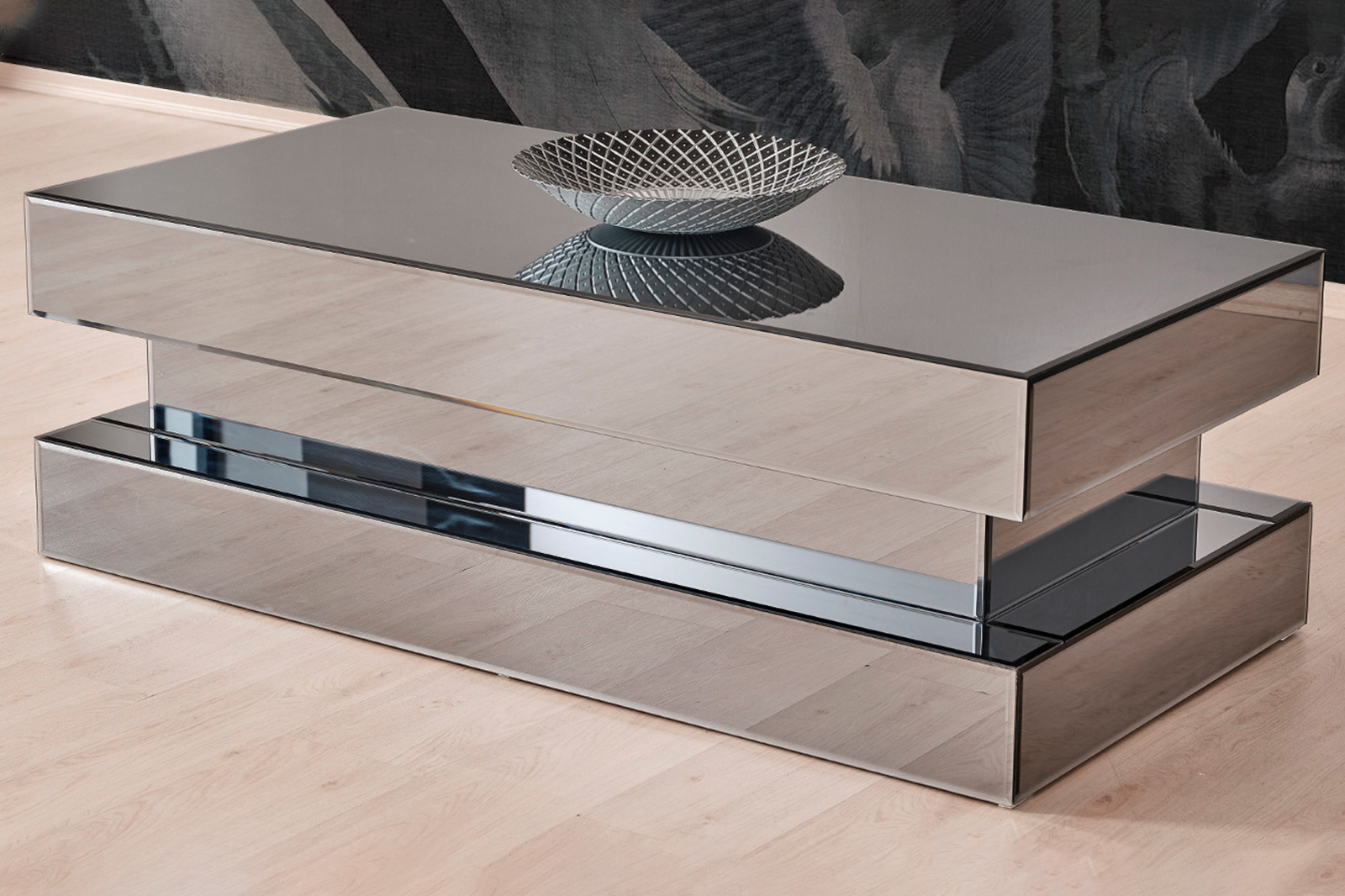 Furnia - Moon Rectangle Coffee Table in Silver