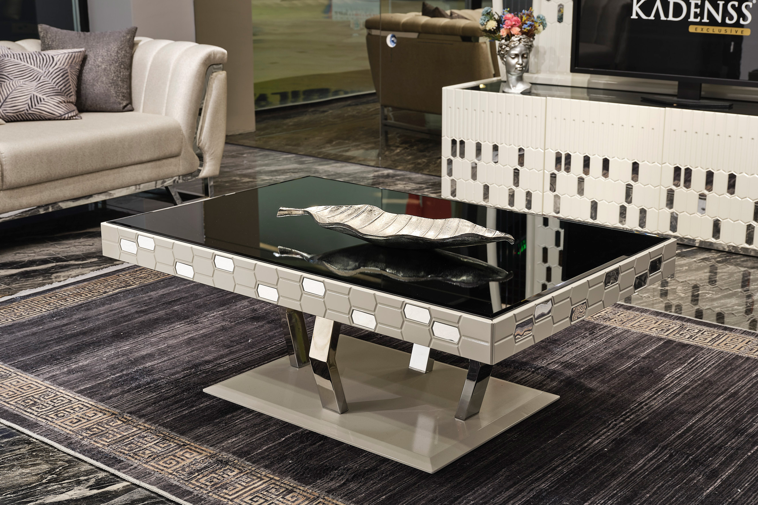 Furnia - Roma Rectangle Coffee Table in White