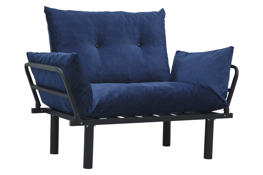 Furnia Sona Stationary Loveseat - Blue, Fabric