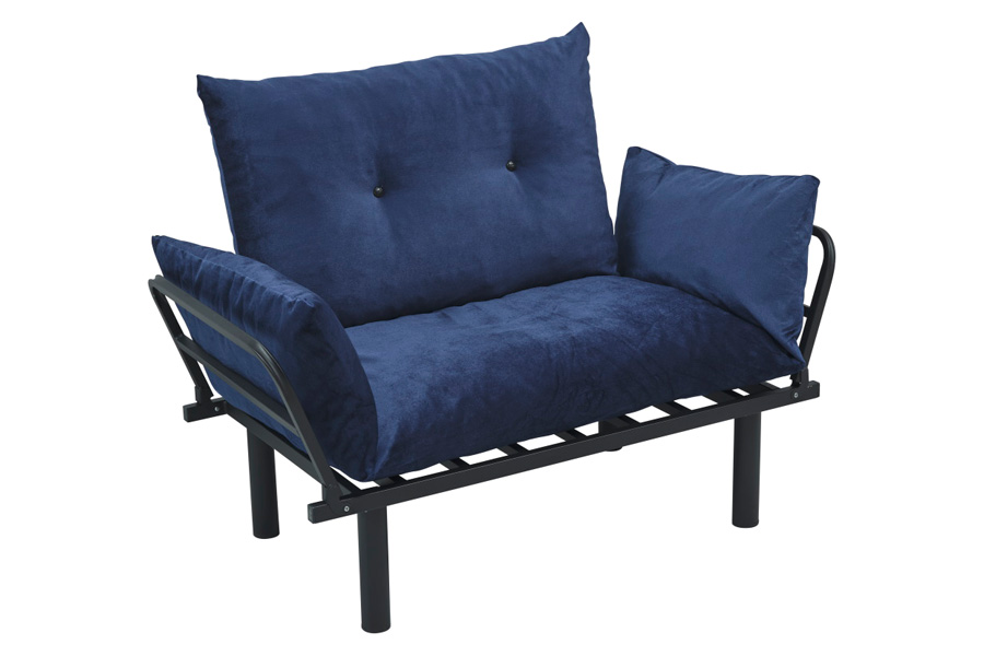 Furnia Sona Stationary Loveseat - Blue, Fabric