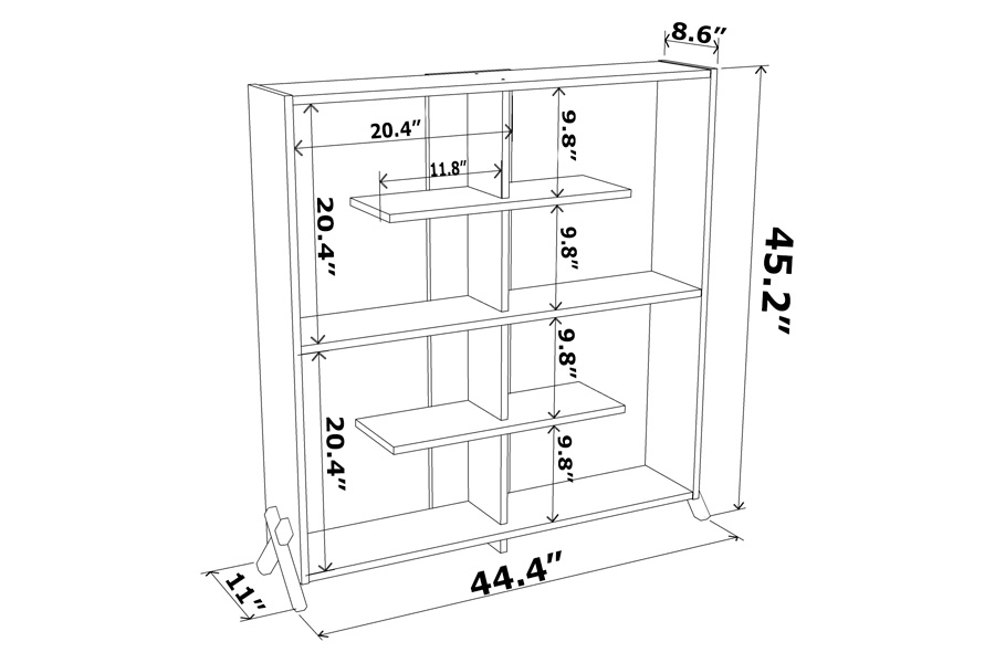 Furnia Kipp Bookcase - Walnut/White, Wood