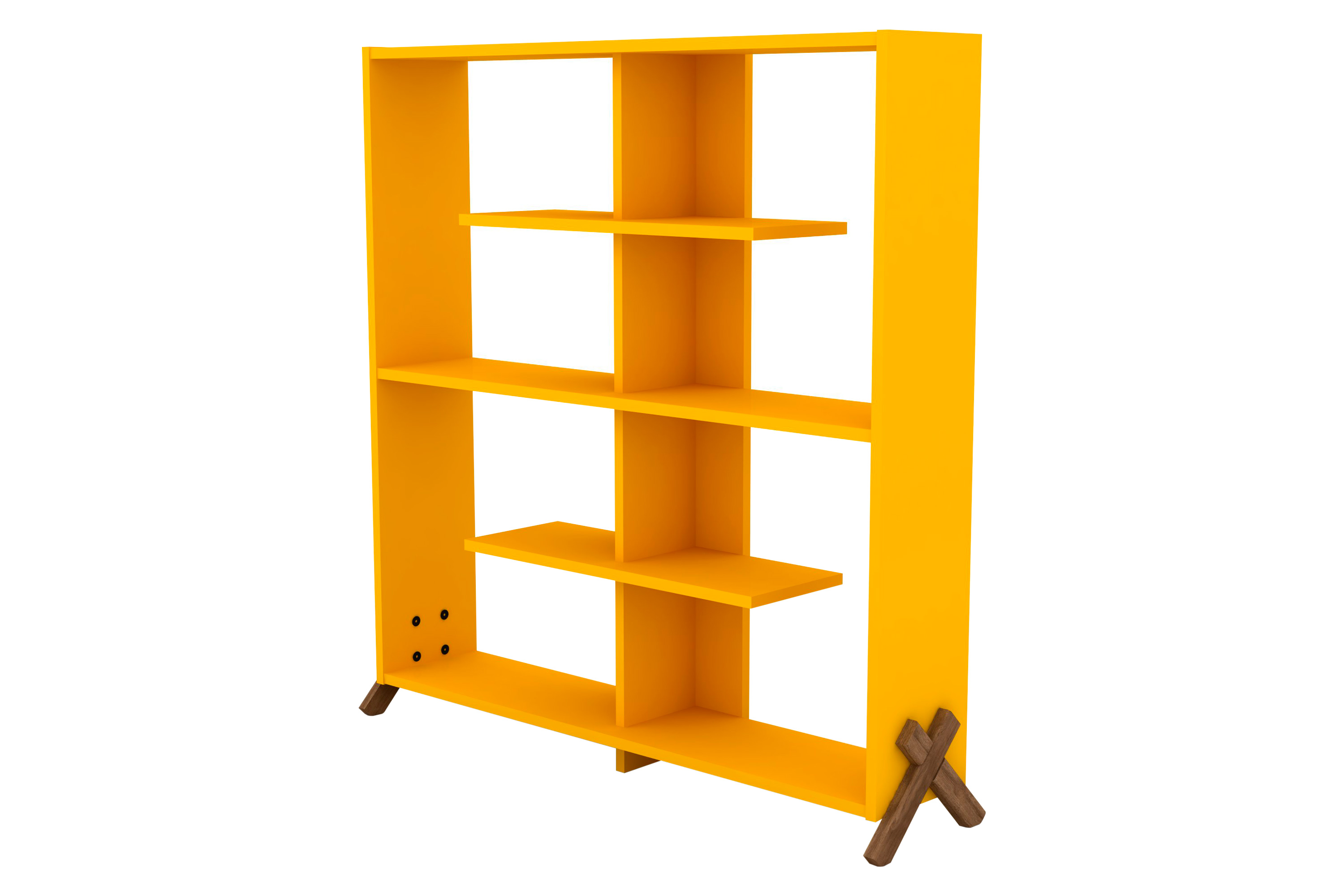 Furnia Kipp Bookcase - Walnut/Yellow, Wood