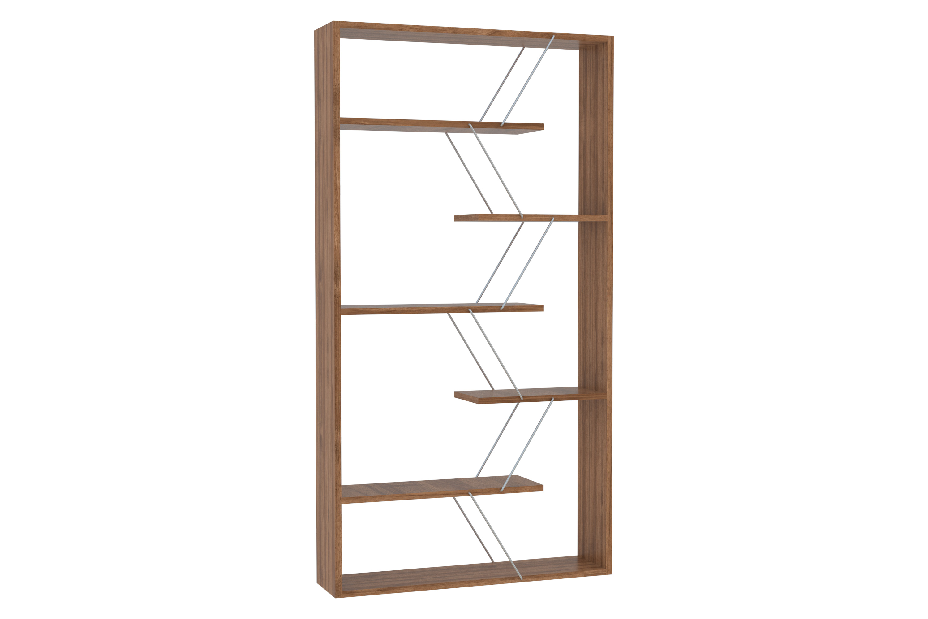 Furnia Tars Bookcase - Walnut/Chrome, Wood