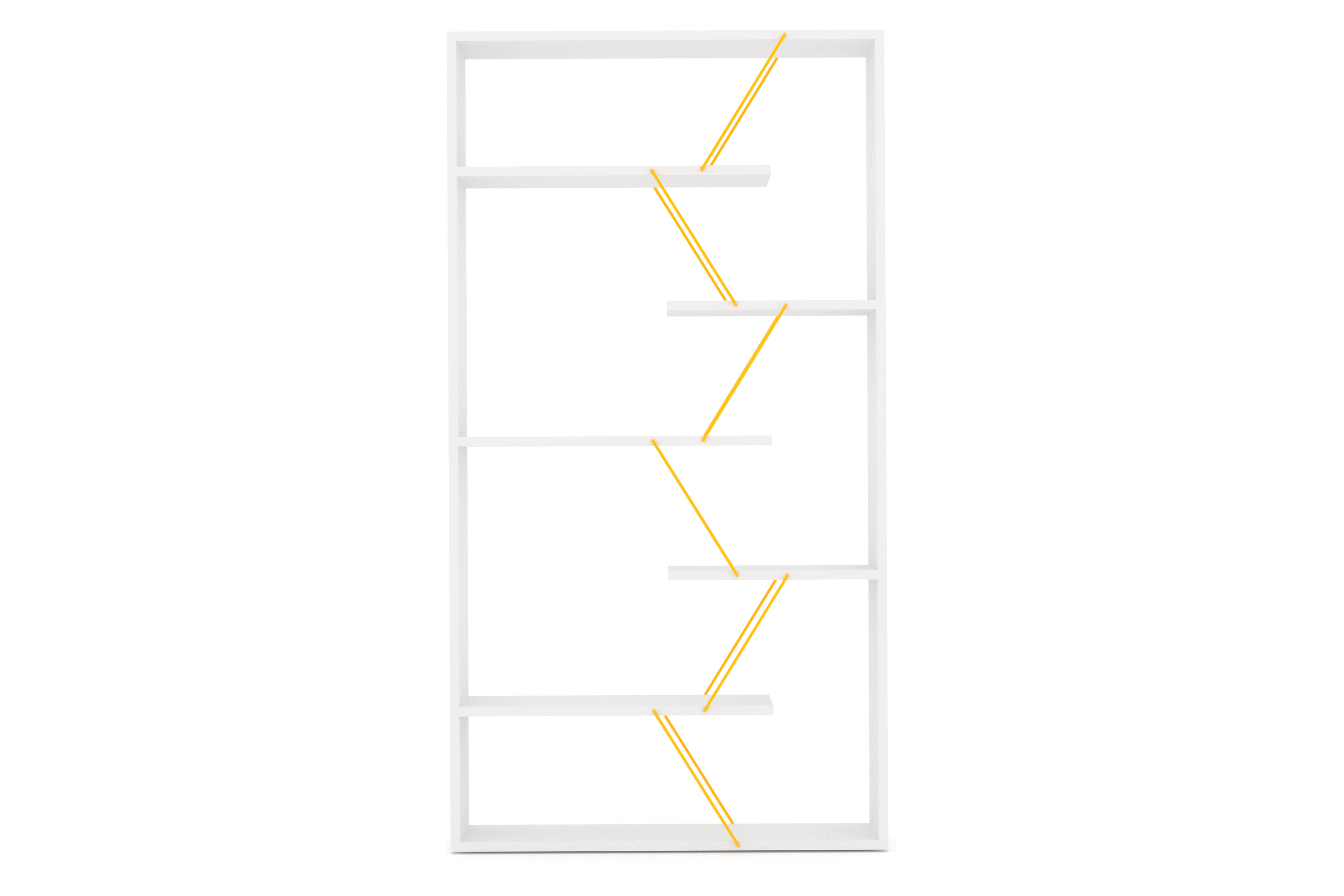 Furnia Tars Bookcase - White/Yellow, Wood