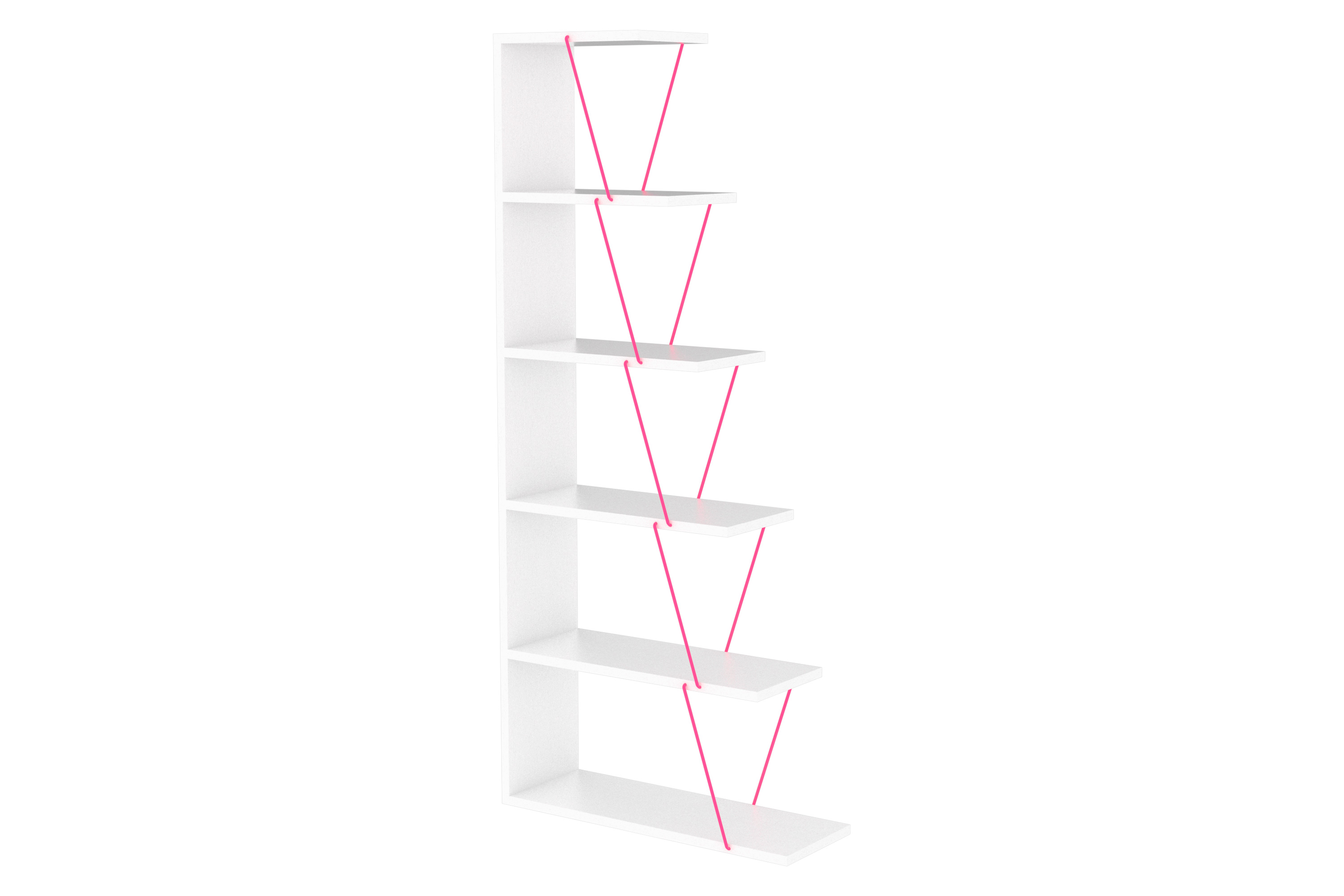 Furnia Tars Mini Bookcase - White/Pink, Wood