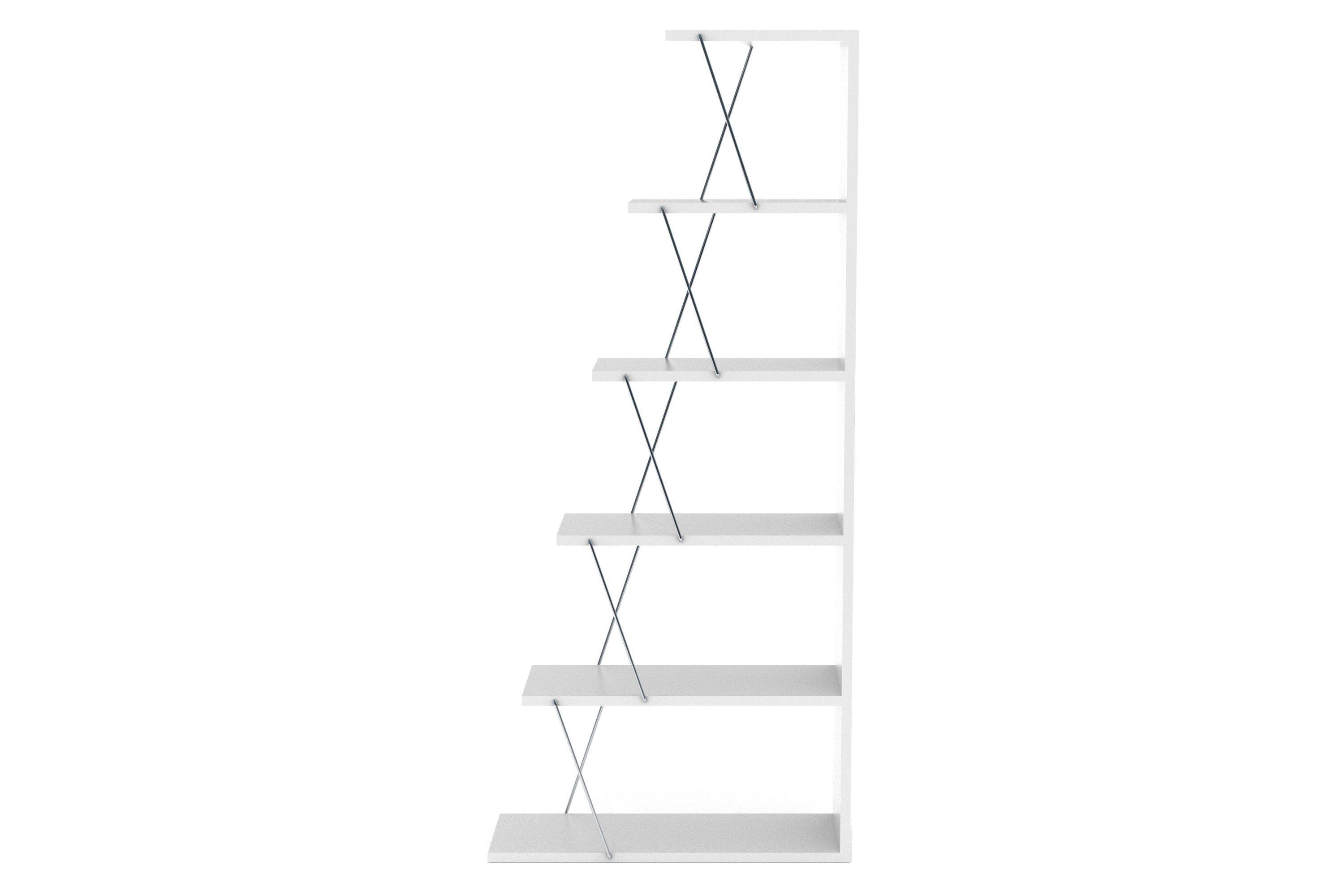 Furnia Tars Mini Bookcase - White/Chrome, Wood