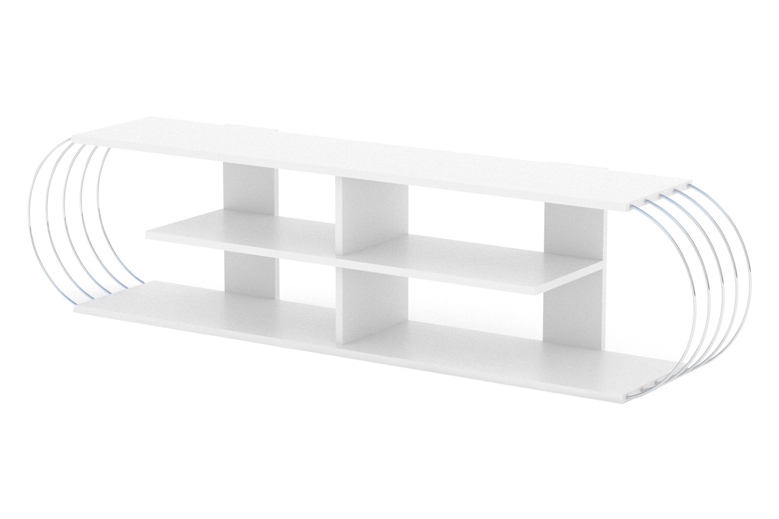 Furnia Case TV Unit - White/Chrome, Wood