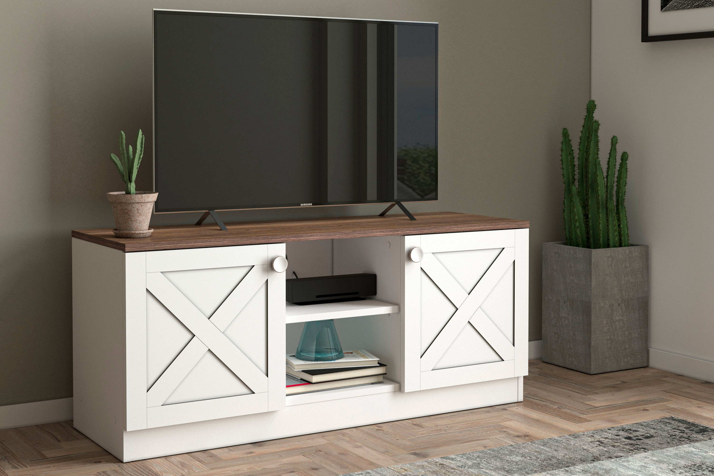 Furnia - Coastal TV Unit in White, Wood