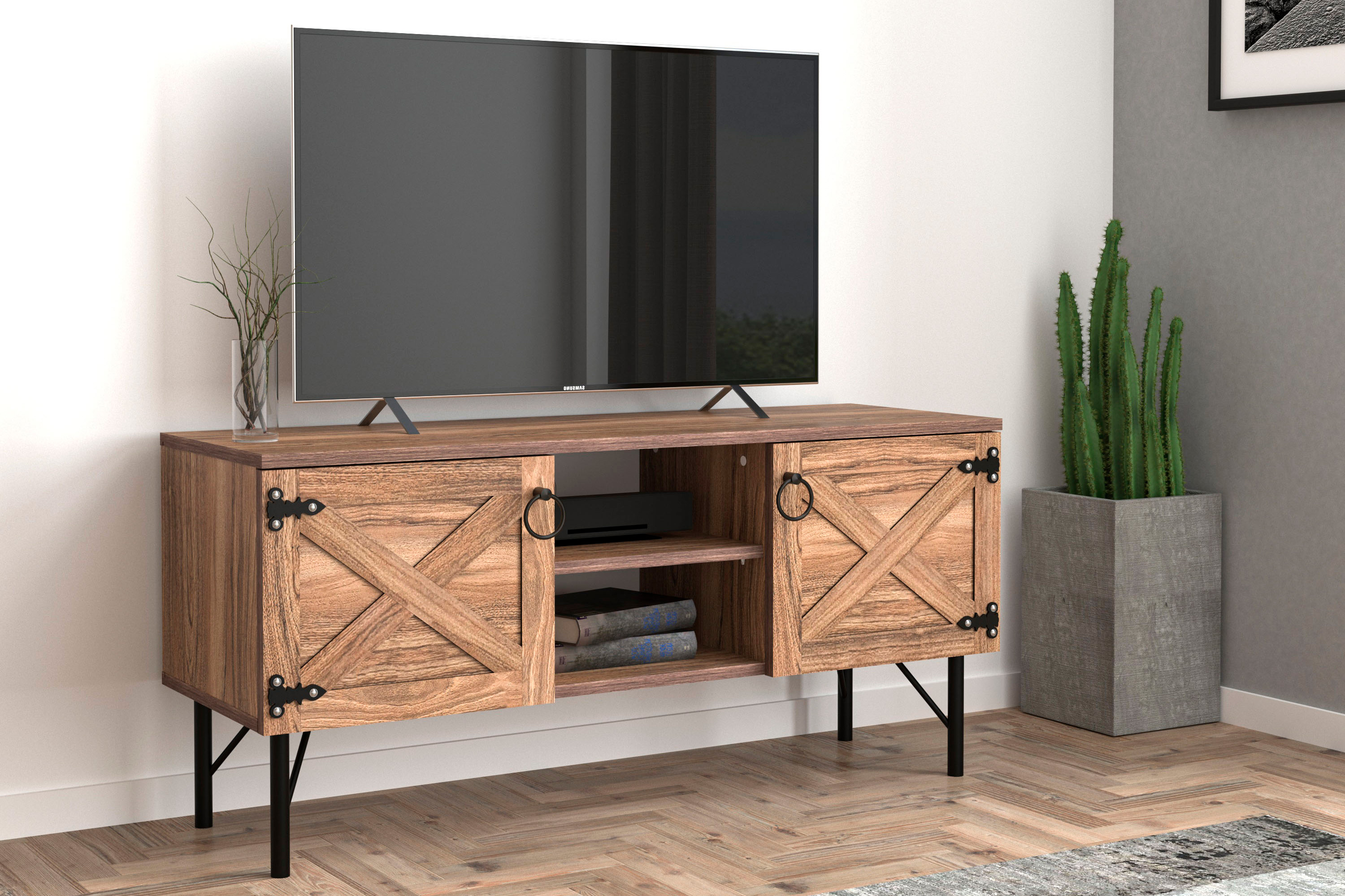 Furnia - Loft TV Unit in Brown, Wood