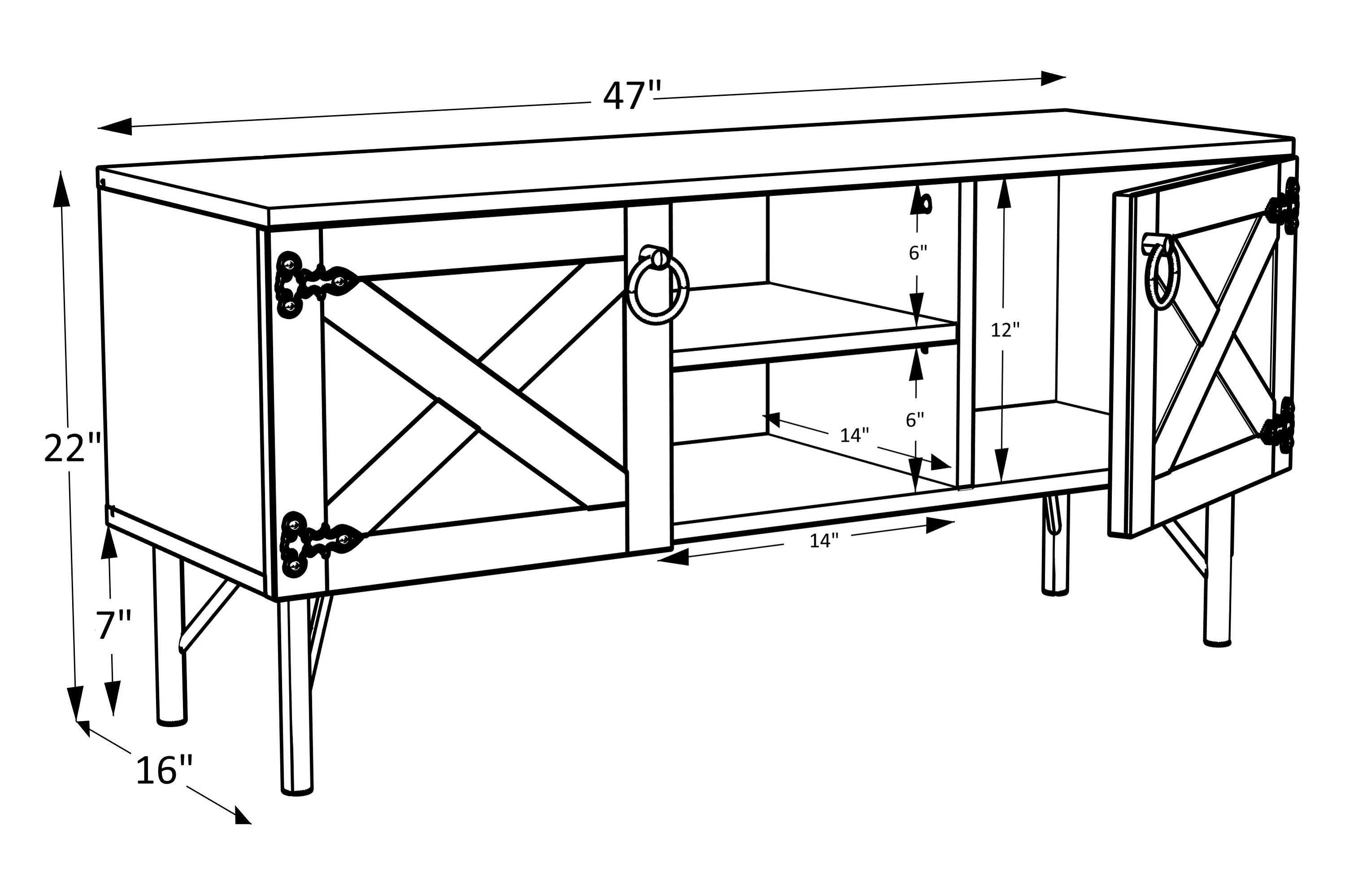 Furnia - Loft TV Unit in Brown, Wood