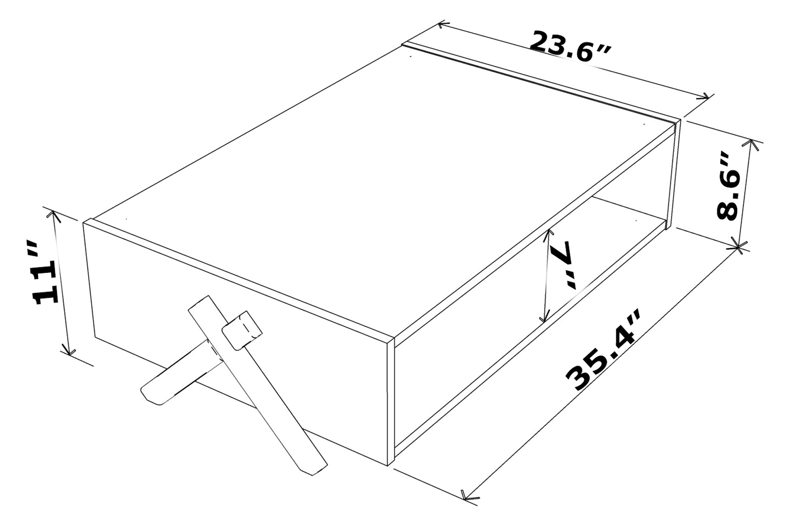 Furnia Kipp Rectangle Coffee Table - Walnut/Yellow