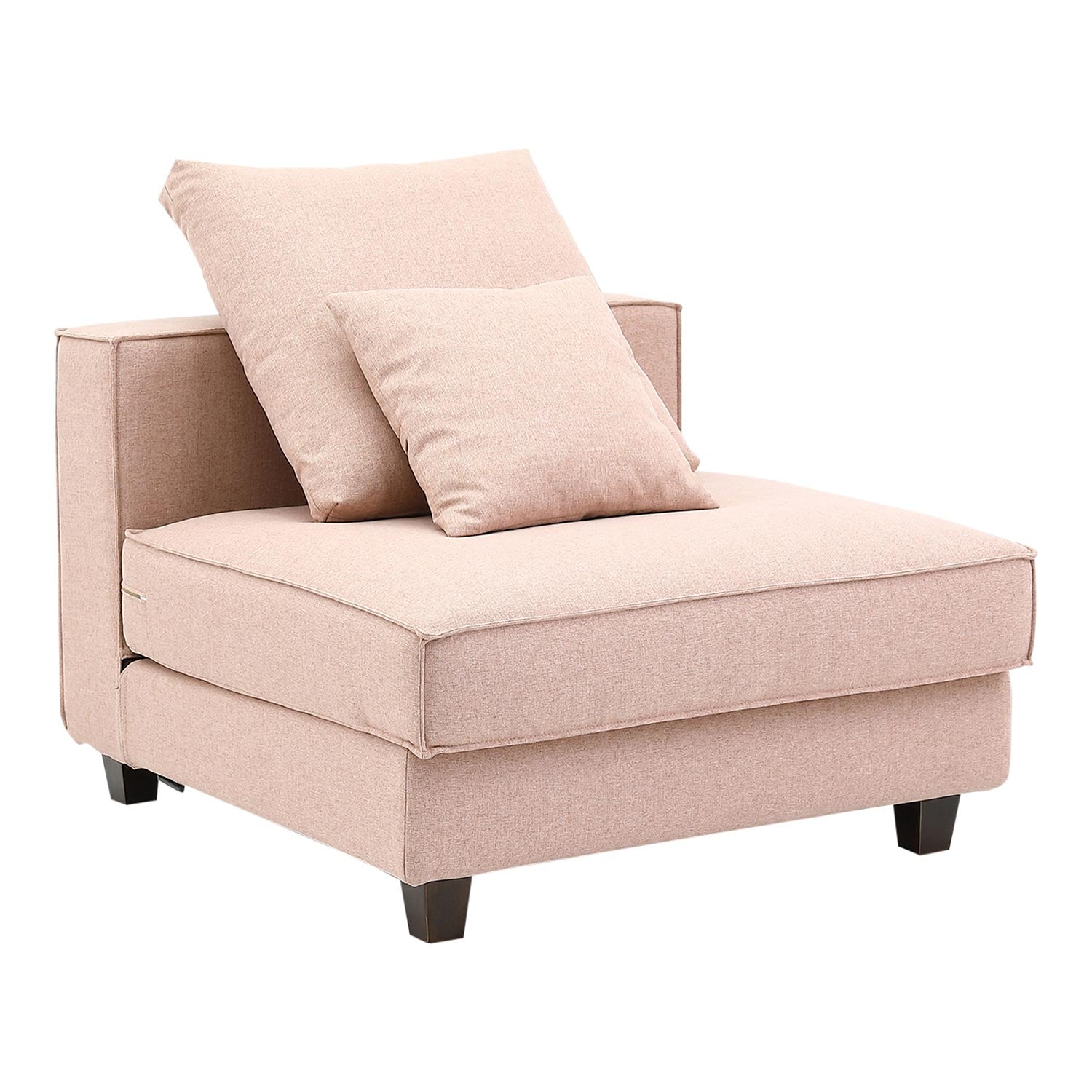 Furnings AVA Dust Pink Luxury Linen Texture Water Repellent Washable Fabric Modular Sofa - Modular 3 Pieces Sofa