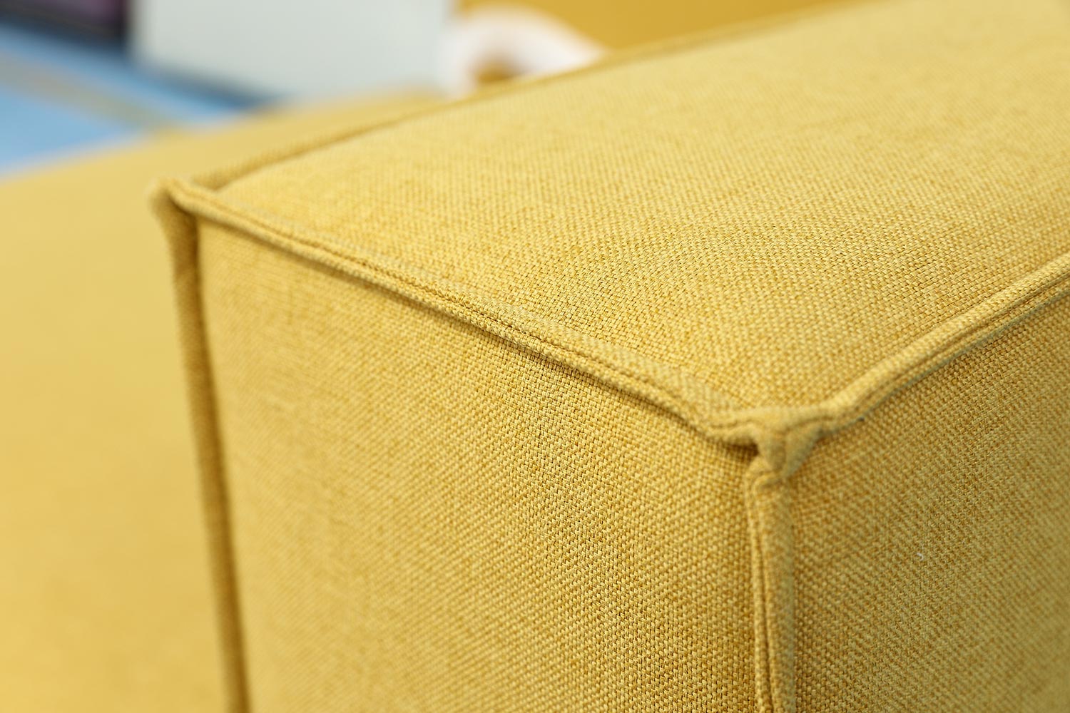 Furnings AVA Yellow Luxury Linen Texture Water Repellent Washable Fabric Modular Sofa - Modular 3 Pieces Sofa