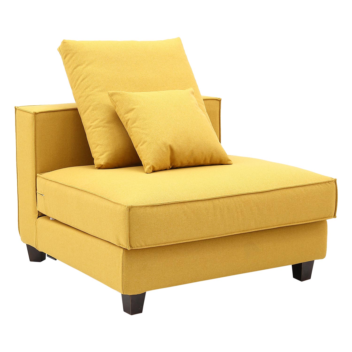 Furnings AVA Yellow Luxury Linen Texture Water Repellent Washable Fabric Modular Sofa - Modular 3 Pieces Sofa