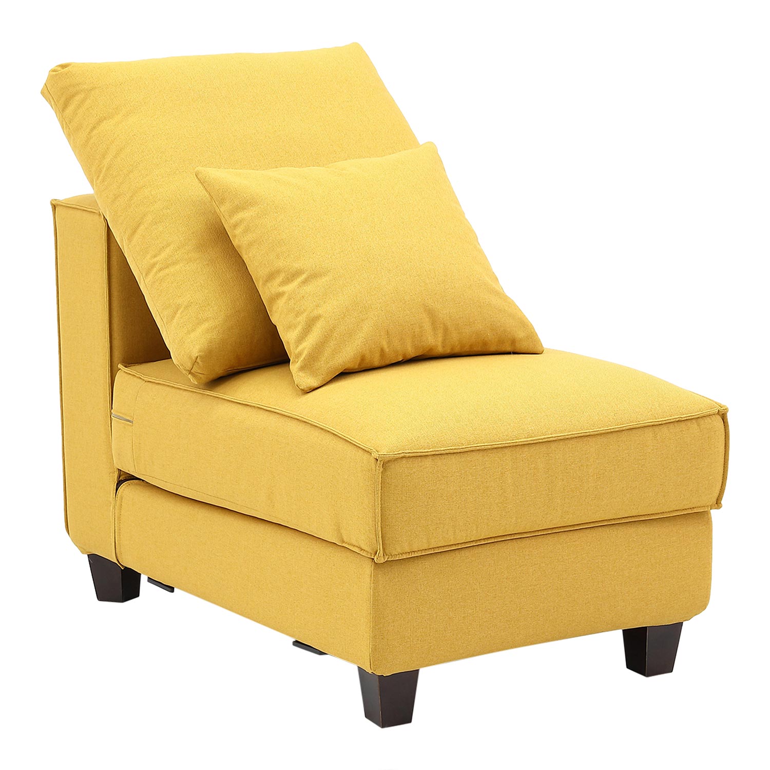 Furnings AVA Yellow Luxury Linen Texture Water Repellent Washable Fabric Modular Sofa - Modular 3 Pieces Sofa