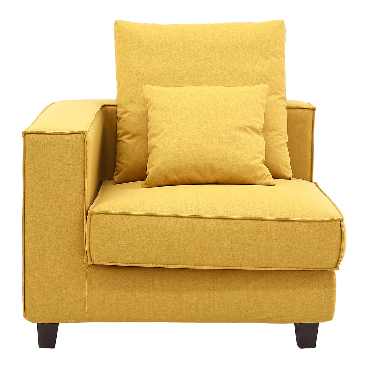 Furnings AVA Yellow Luxury Linen Texture Water Repellent Washable Fabric Modular Sofa - Modular 3 Pieces Sofa