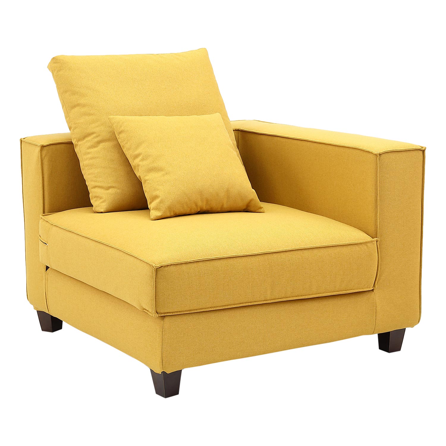 Furnings AVA Yellow Luxury Linen Texture Water Repellent Washable Fabric Modular Sofa - Modular 3 Pieces Sofa