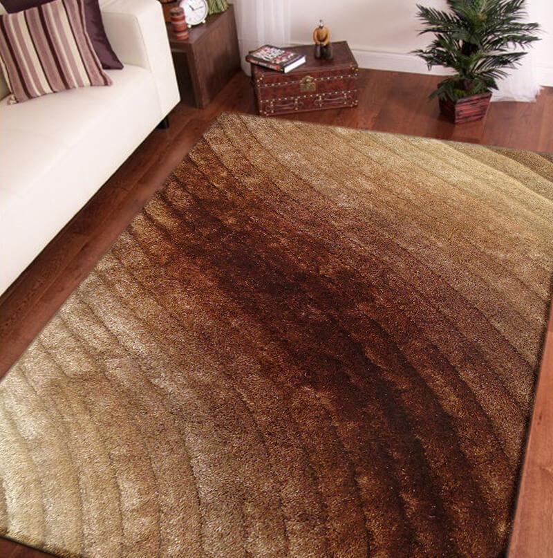 Furnings Terra 3D Brown Shag Rug - 7'L x 5'W x 1"H