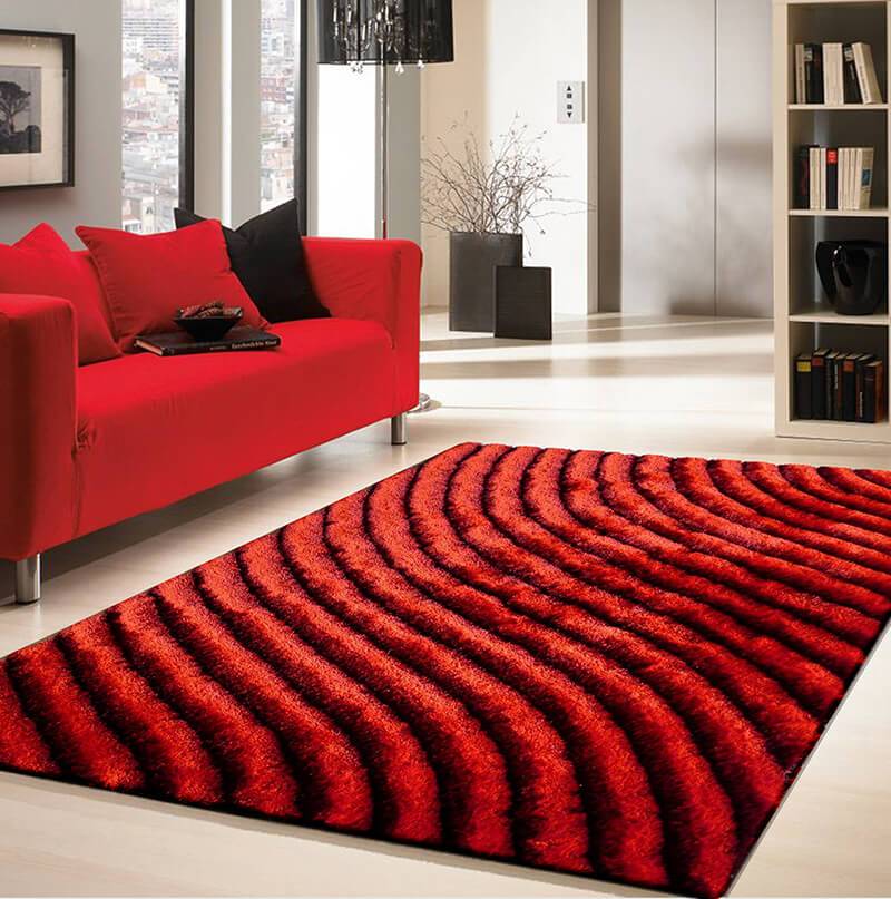 Furnings - Vesta 3D Red Shag Rug