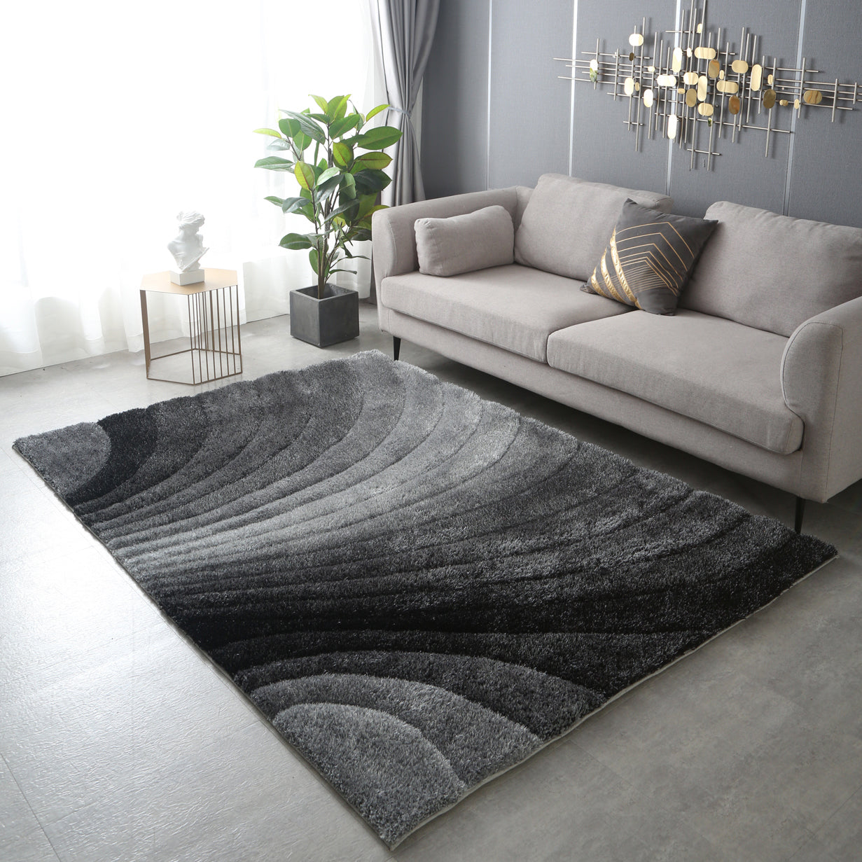 Furnings - Lana Gray 3D Shag Rug