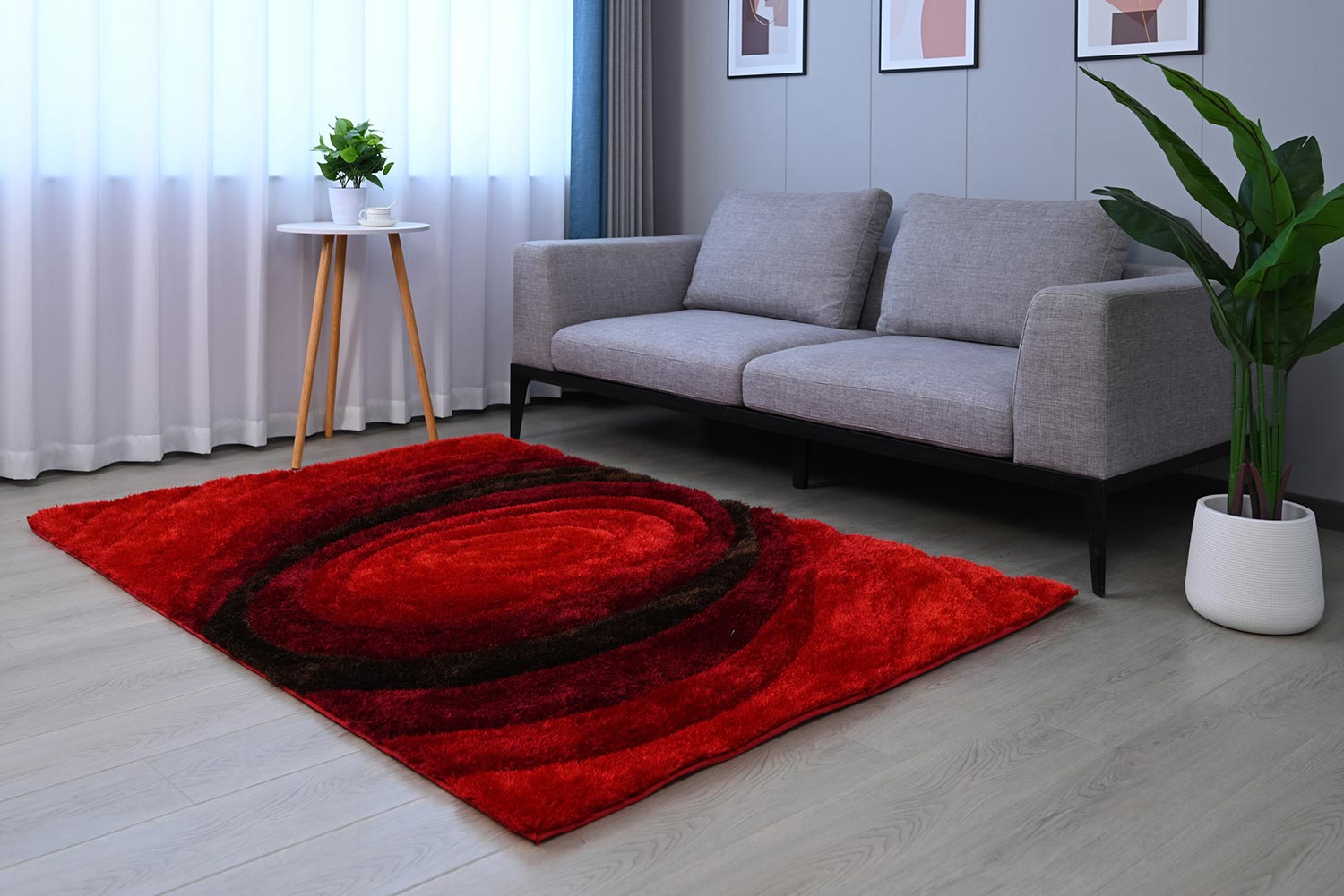 Furnings - Nina 3D Red Shag Rug