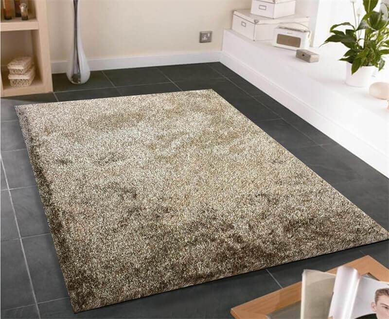 Furnings™ Fuzzy Two Tone Brown Beige Area Rug - 3'L x 2'W x 1"H