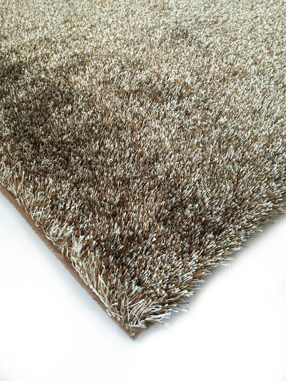 Furnings™ Fuzzy Two Tone Brown Beige Area Rug - 3'L x 2'W x 1"H