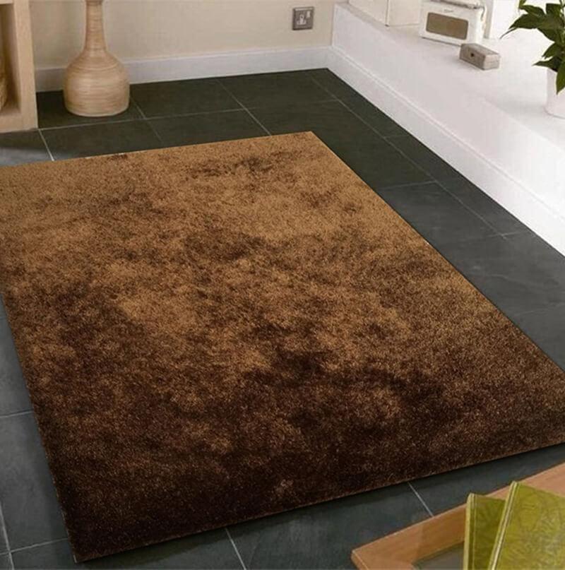 Furnings Fuzzy Brown Area Rug - 3'L x 2'W x 1"H