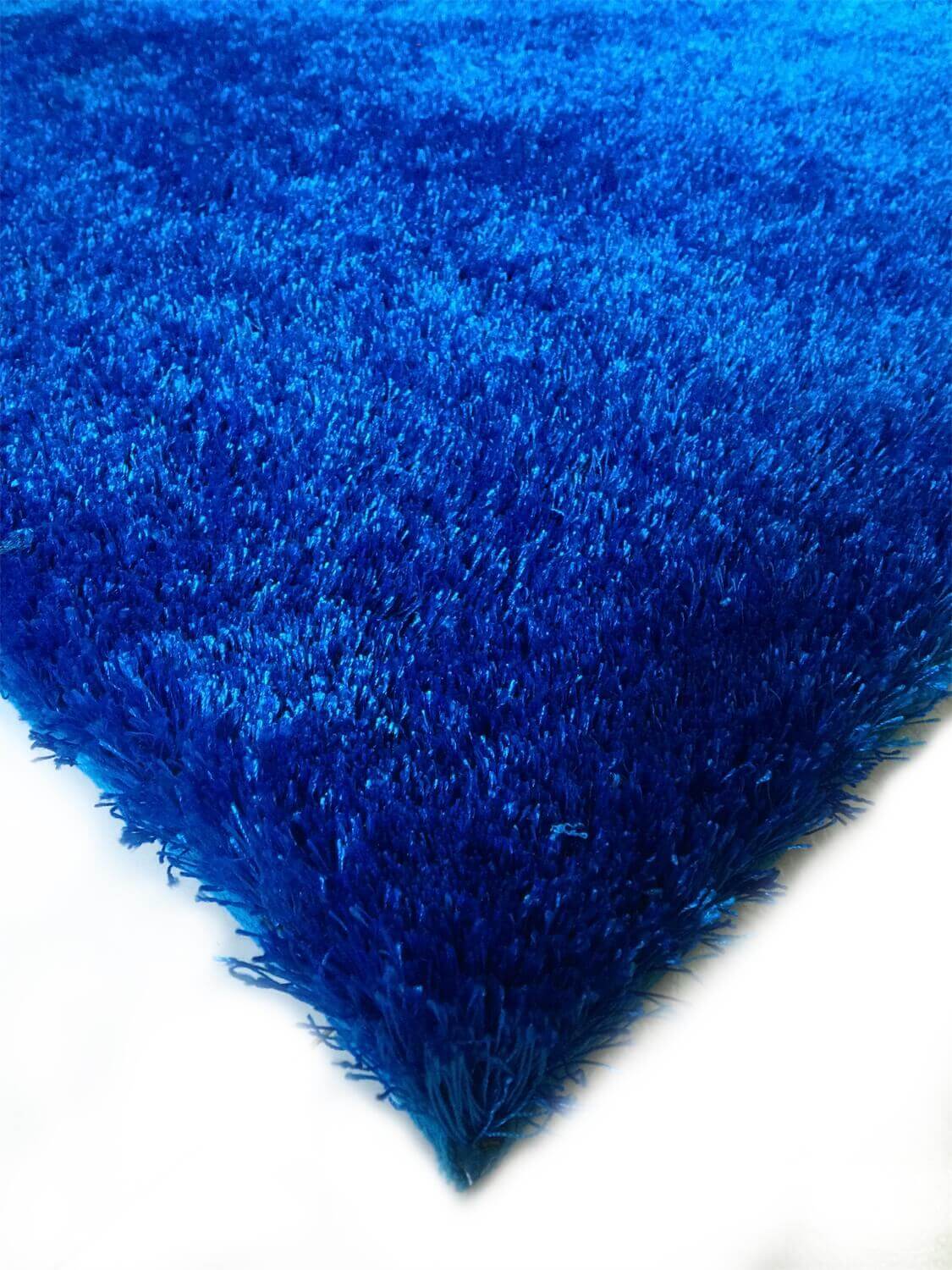 Furnings Fuzzy Electro Blue Area Rug - 3'L x 2'W x 1"H