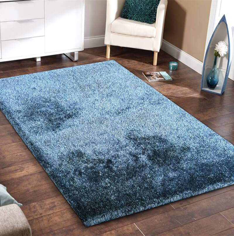 Furnings™ Fuzzy Two Tone Blue Area Rug - 7'L x 5'W x 1"H