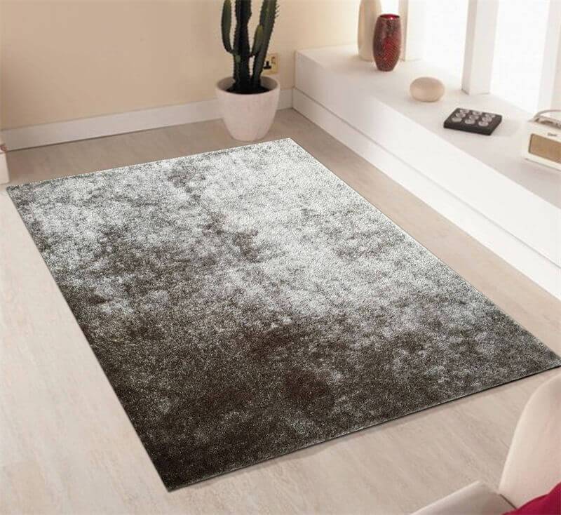 Furnings Fuzzy Silver Area Rug - 3'L x 2'W x 1"H