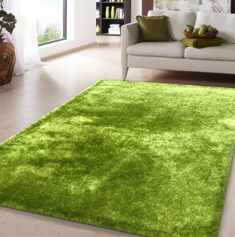 Furnings™ Fuzzy Lime Area Rug - 3'L x 2'W x 1"H