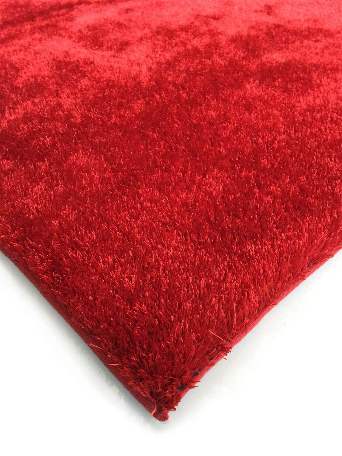 Furnings Fuzzy Red Area Rug - 3'L x 2'W x 1"H