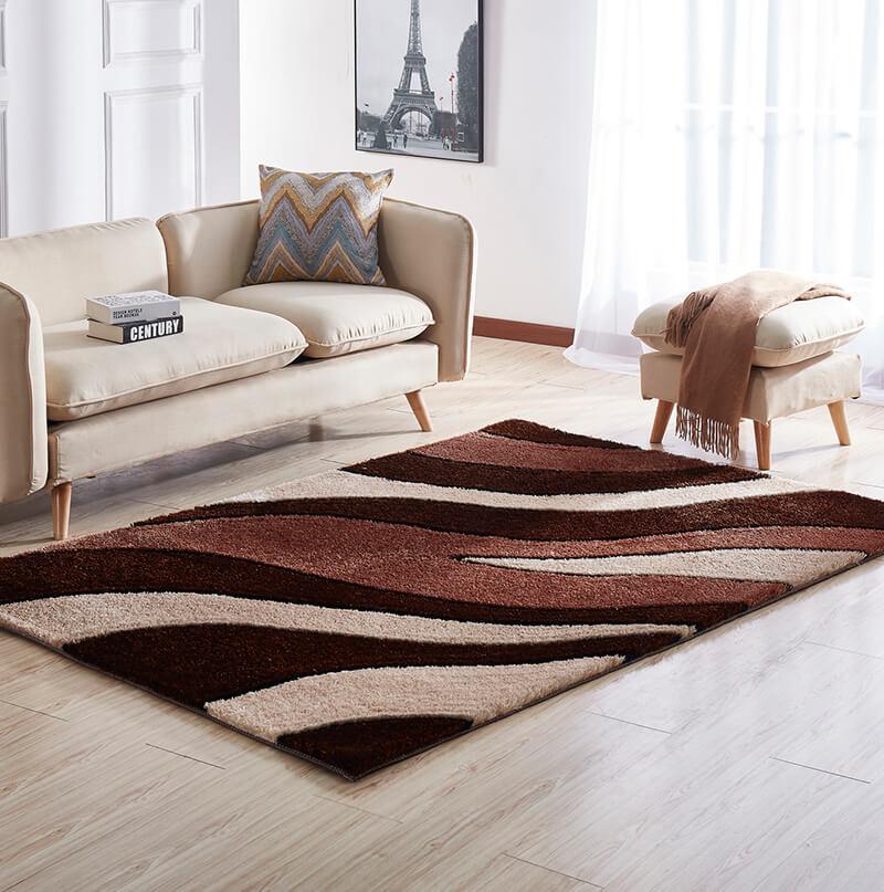 Furnings - Aria Brown & Beige Soft Pile Shaggy Area Rug