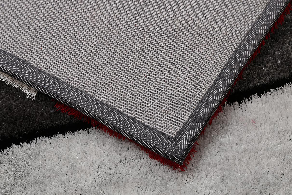 Furnings Aria Red & Gray Soft Pile Shaggy Area Rug - 3'L x 2'W x 1"H