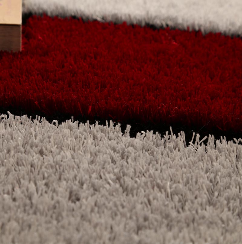 Furnings Aria Red & Gray Soft Pile Shaggy Area Rug - 3'L x 2'W x 1"H