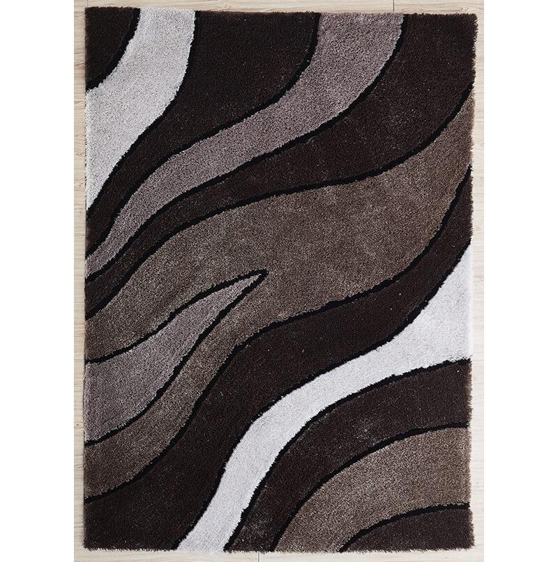 Furnings Aria Olive & White Soft Pile Shaggy Area Rug - 3'L x 2'W x 1"H