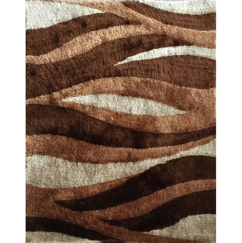 Furnings - Aria Beige & Brown Soft Pile Shaggy Area Rug