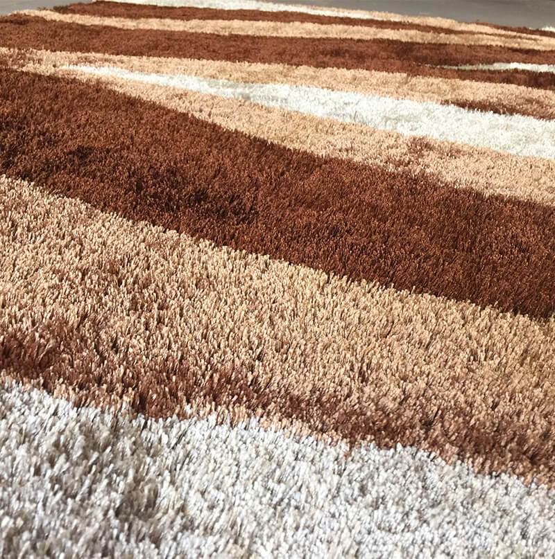 Furnings Aria Beige & Brown Soft Pile Shaggy Area Rug - 7'L x 5'W x 1"H