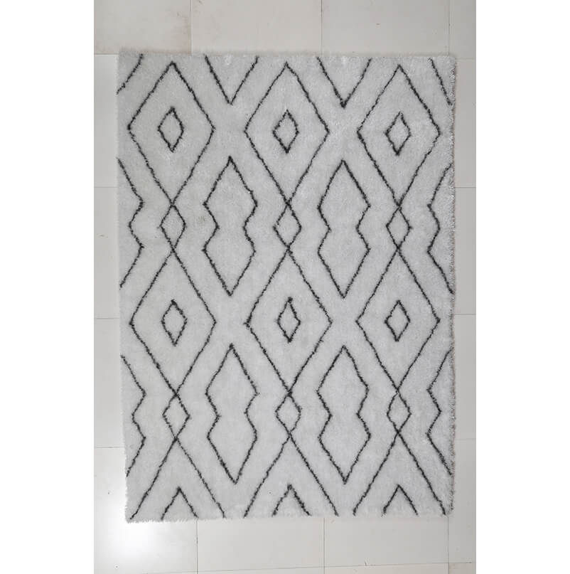 Furnings Aria Diamond Print Shag Area Rug - 3'L x 2'W x 1"H