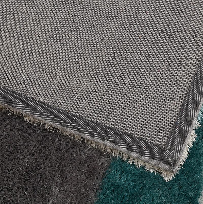 Furnings - Aria Gray & Turquoise Soft Pile Shaggy Area Rug