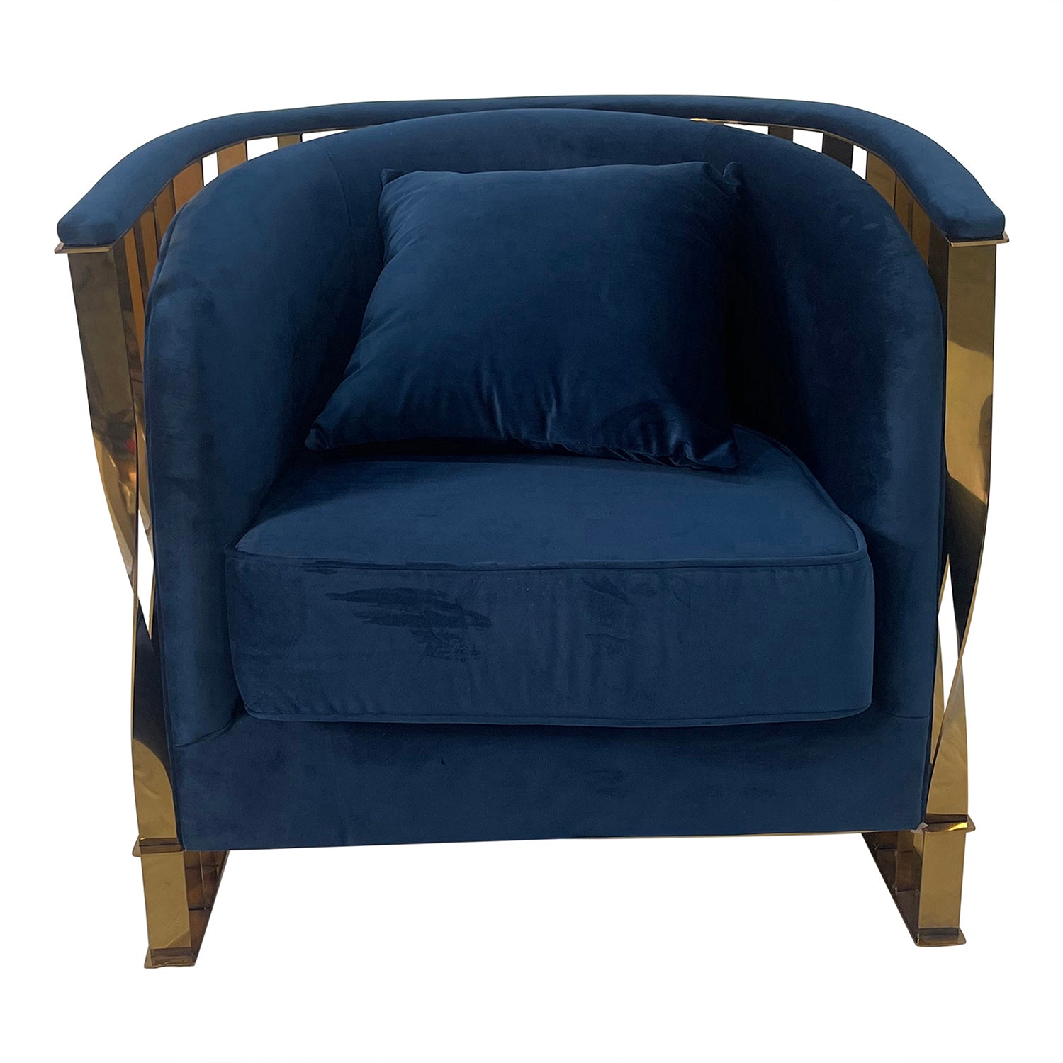 Furnings™ - Navy Blue and Gold Sofa Chair